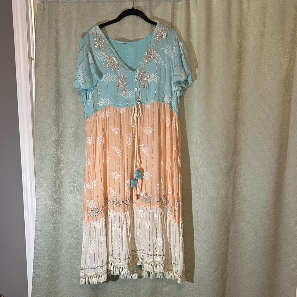 Bohemian Maxi Dress with Embroidery